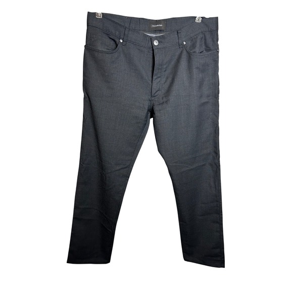 Ermenegildo Zegna Mens Charcoal Gray Stretch Wool 5 Pocket Trousers Size 36 - Picture 3 of 9